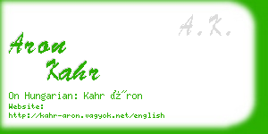 aron kahr business card